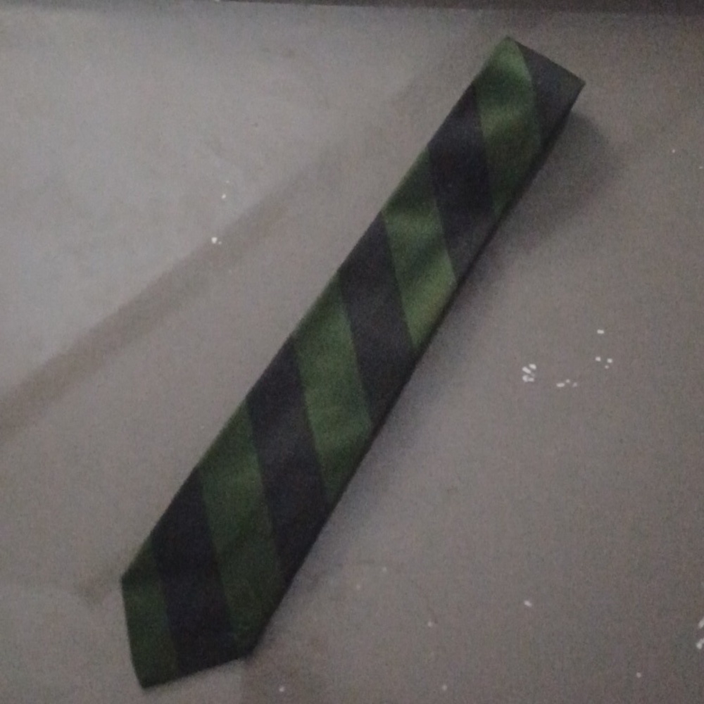 Vintage Skinny Green and Black Striped Men's Tie